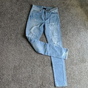 Saint Laurent mid rise skinny jeans